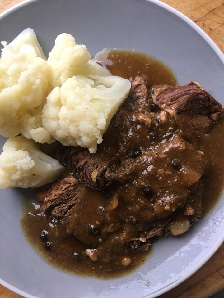 Slow cooked Beef in Peppercorn Gravy |