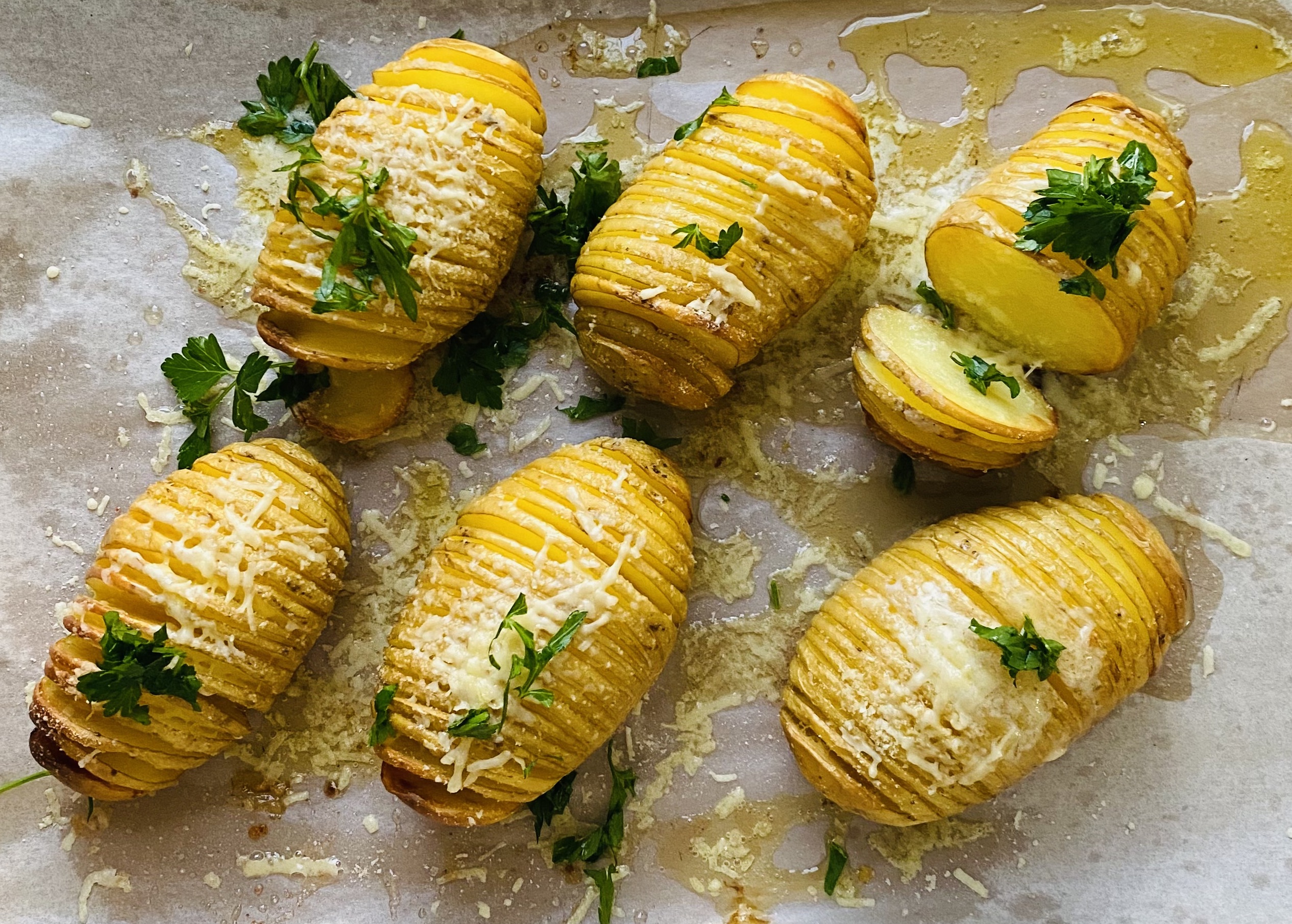 Hasselback Potatoes with Butter & Parmesan |